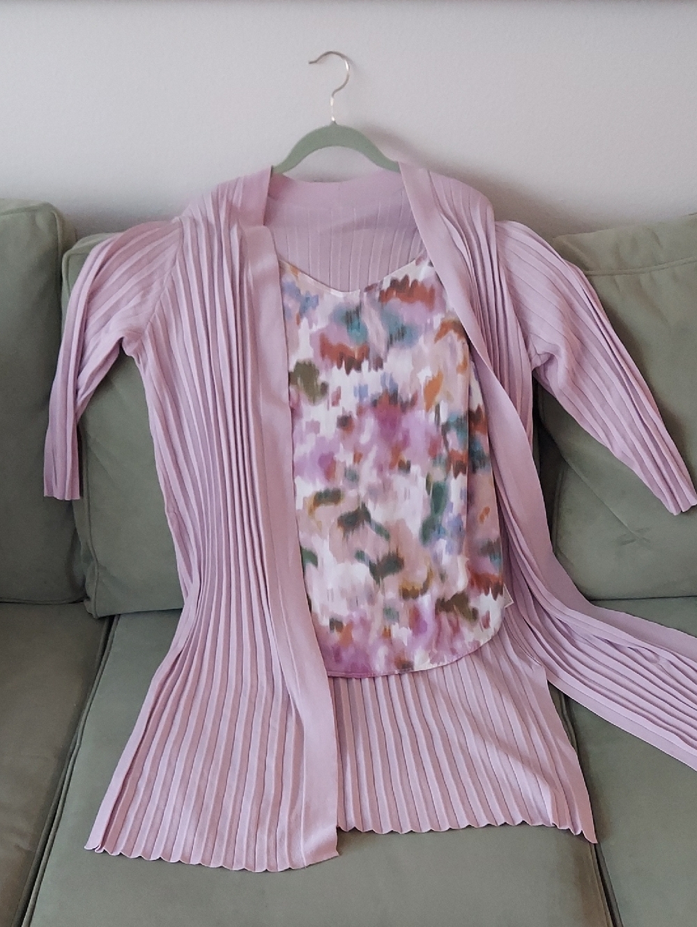 Chico's Lilac Pleated 3/4 Sleeve Duster AND Torrid Ava Flowy Tank - Picture 3 of 12
